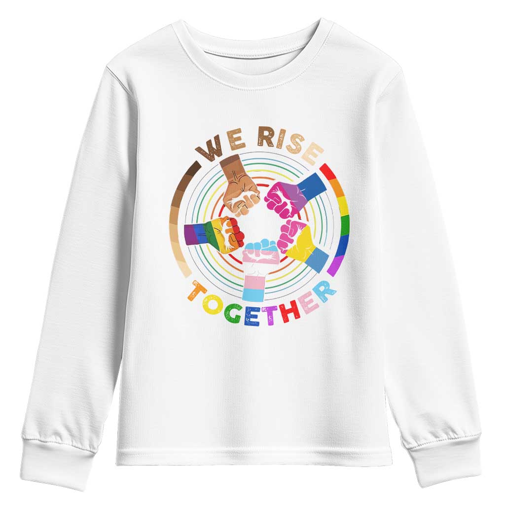 Black History Month Youth Sweatshirt We Rise Together Equality Awesome Melanin LGBT TS09 White Print Your Wear