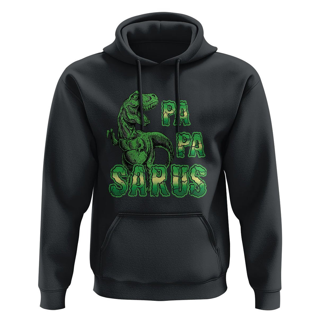 Papasaurus Funny Dinosaur Father's Day Hoodie TS09 Black Print Your Wear