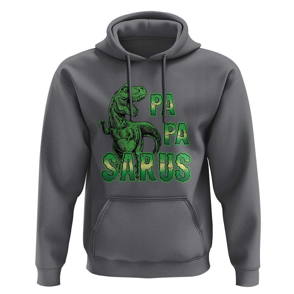 Papasaurus Funny Dinosaur Father's Day Hoodie TS09 Charcoal Print Your Wear