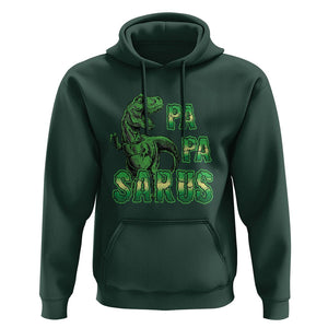 Papasaurus Funny Dinosaur Father's Day Hoodie TS09 Dark Forest Green Print Your Wear