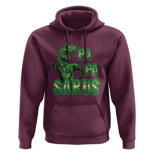 Papasaurus Funny Dinosaur Father's Day Hoodie TS09 Maroon Print Your Wear