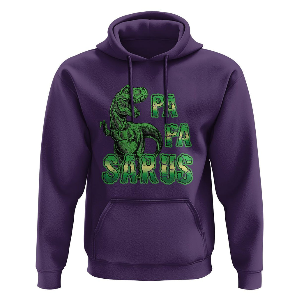 Papasaurus Funny Dinosaur Father's Day Hoodie TS09 Purple Print Your Wear