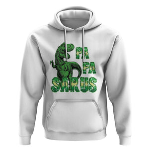 Papasaurus Funny Dinosaur Father's Day Hoodie TS09 White Print Your Wear