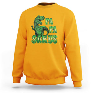 Papasaurus Funny Dinosaur Father's Day Sweatshirt TS09 Gold Print Your Wear