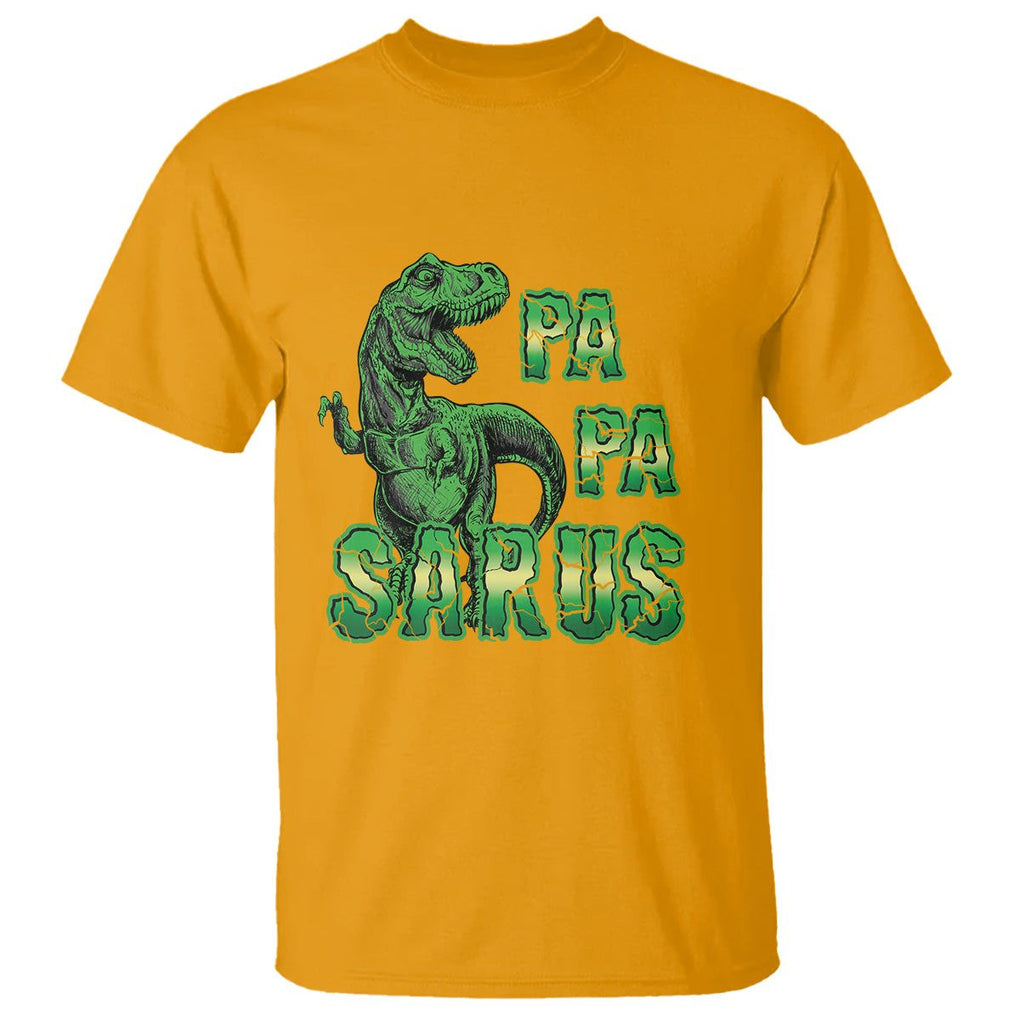 Papasaurus Funny Dinosaur Father's Day T Shirt TS09 Gold Print Your Wear