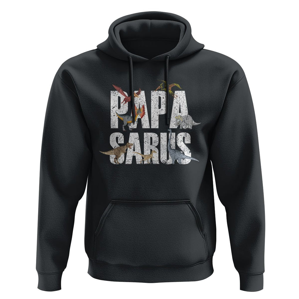 Papasaurus Funny Dinosaur Father's Day Hoodie TS09 Black Print Your Wear