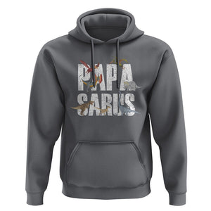 Papasaurus Funny Dinosaur Father's Day Hoodie TS09 Charcoal Print Your Wear