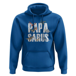Papasaurus Funny Dinosaur Father's Day Hoodie TS09 Royal Blue Print Your Wear