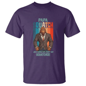 Father's Day T Shirt Bigfoot Papa Squatch Like A Normal Papa Except Squatcher TS09 Purple Print Your Wear
