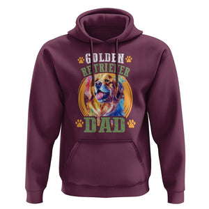 Golden Retriever Dad Dog Dad Father's Day Hoodie TS09 Maroon Print Your Wear