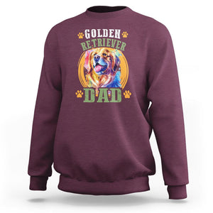 Golden Retriever Dad Dog Dad Father's Day Sweatshirt TS09 Maroon Print Your Wear