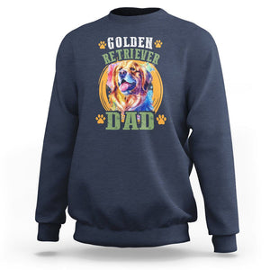 Golden Retriever Dad Dog Dad Father's Day Sweatshirt TS09 Navy Print Your Wear