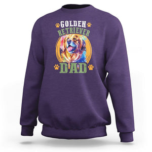 Golden Retriever Dad Dog Dad Father's Day Sweatshirt TS09 Purple Print Your Wear