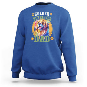 Golden Retriever Dad Dog Dad Father's Day Sweatshirt TS09 Royal Blue Print Your Wear