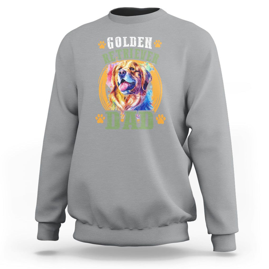Golden Retriever Dad Dog Dad Father's Day Sweatshirt TS09 Sport Gray Print Your Wear