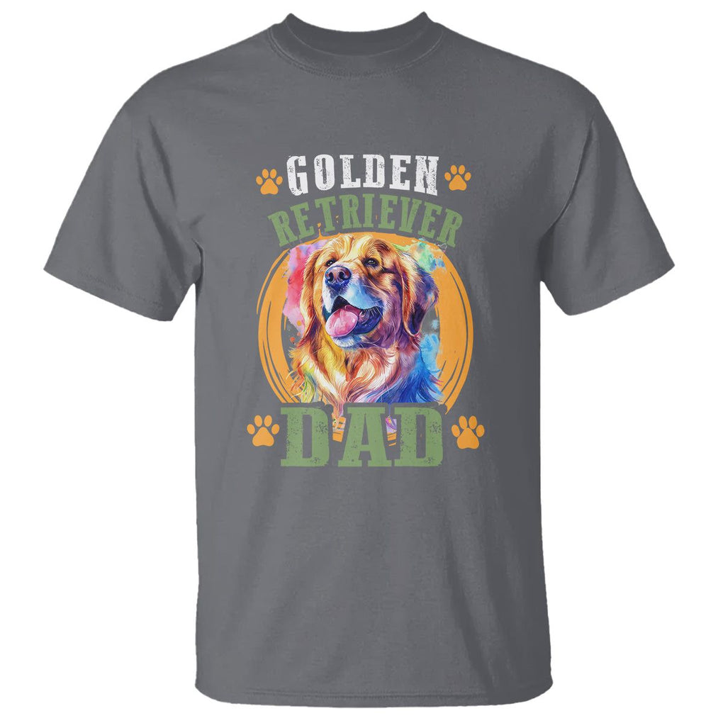 Golden Retriever Dad Dog Dad Father's Day T Shirt TS09 Charcoal Print Your Wear