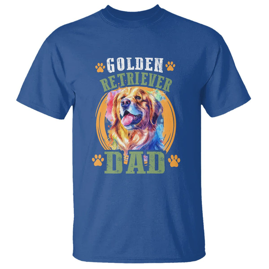Golden Retriever Dad Dog Dad Father's Day T Shirt TS09 Royal Blue Print Your Wear