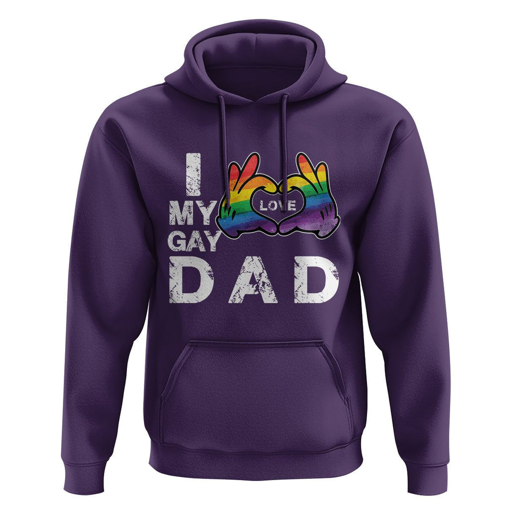 Father's Day LGBT Pride Hoodie I Love My Gay Dad TS09 Purple Print Your Wear