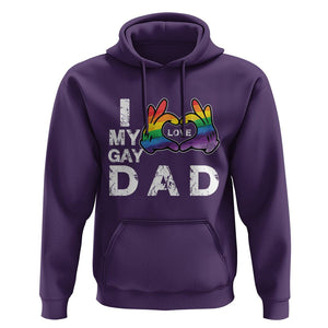 Father's Day LGBT Pride Hoodie I Love My Gay Dad TS09 Purple Print Your Wear
