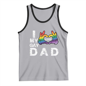 Father's Day LGBT Pride Tank Top I Love My Gay Dad TS09 Athletic Heather Black Print Your Wear