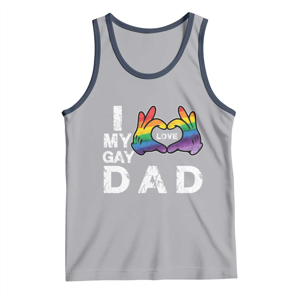 Father's Day LGBT Pride Tank Top I Love My Gay Dad TS09 Athletic Heather Navy Print Your Wear