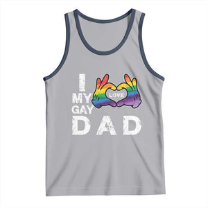 Father's Day LGBT Pride Tank Top I Love My Gay Dad TS09 Athletic Heather Navy Print Your Wear