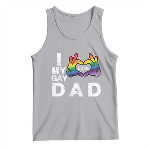 Father's Day LGBT Pride Tank Top I Love My Gay Dad TS09 Athletic Heather Print Your Wear