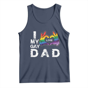 Father's Day LGBT Pride Tank Top I Love My Gay Dad TS09 Navy Print Your Wear