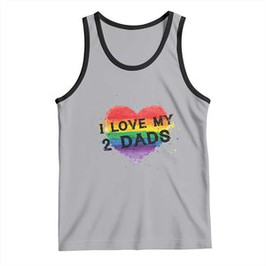 Father's Day LGBT Pride Tank Top I Love My Two Dads TS09 Athletic Heather Black Print Your Wear