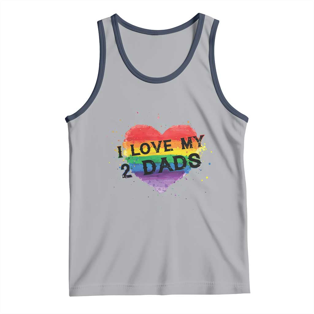 Father's Day LGBT Pride Tank Top I Love My Two Dads TS09 Athletic Heather Navy Print Your Wear