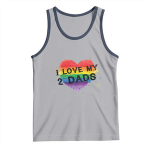 Father's Day LGBT Pride Tank Top I Love My Two Dads TS09 Athletic Heather Navy Print Your Wear