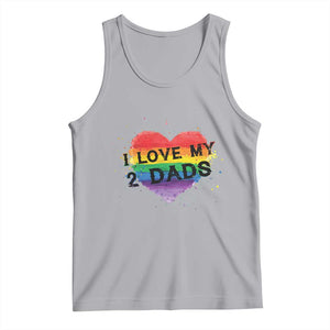 Father's Day LGBT Pride Tank Top I Love My Two Dads TS09 Athletic Heather Print Your Wear