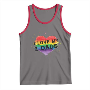 Father's Day LGBT Pride Tank Top I Love My Two Dads TS09 Deep Heather Red Print Your Wear