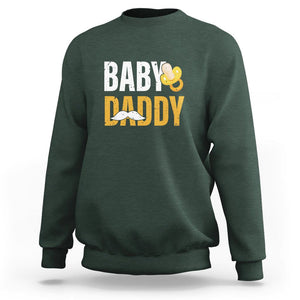 Funny New Dad Sweatshirt Baby Daddy First Time Father's Day TS09 Dark Forest Green Print Your Wear
