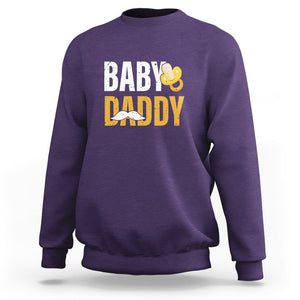 Funny New Dad Sweatshirt Baby Daddy First Time Father's Day TS09 Purple Print Your Wear