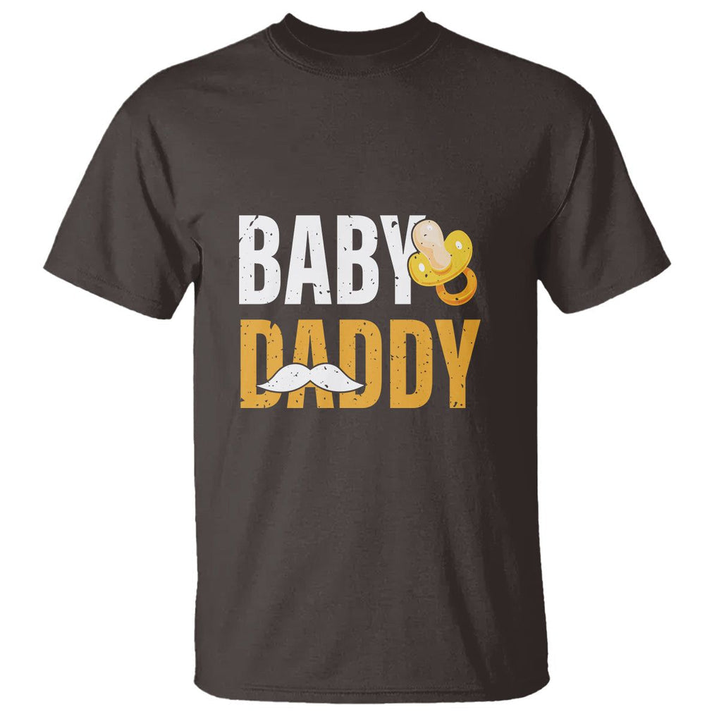Funny New Dad T Shirt Baby Daddy First Time Father's Day TS09 Dark Chocolate Print Your Wear