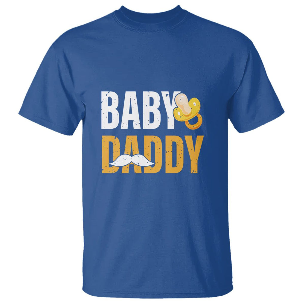Funny New Dad T Shirt Baby Daddy First Time Father's Day TS09 Royal Blue Print Your Wear