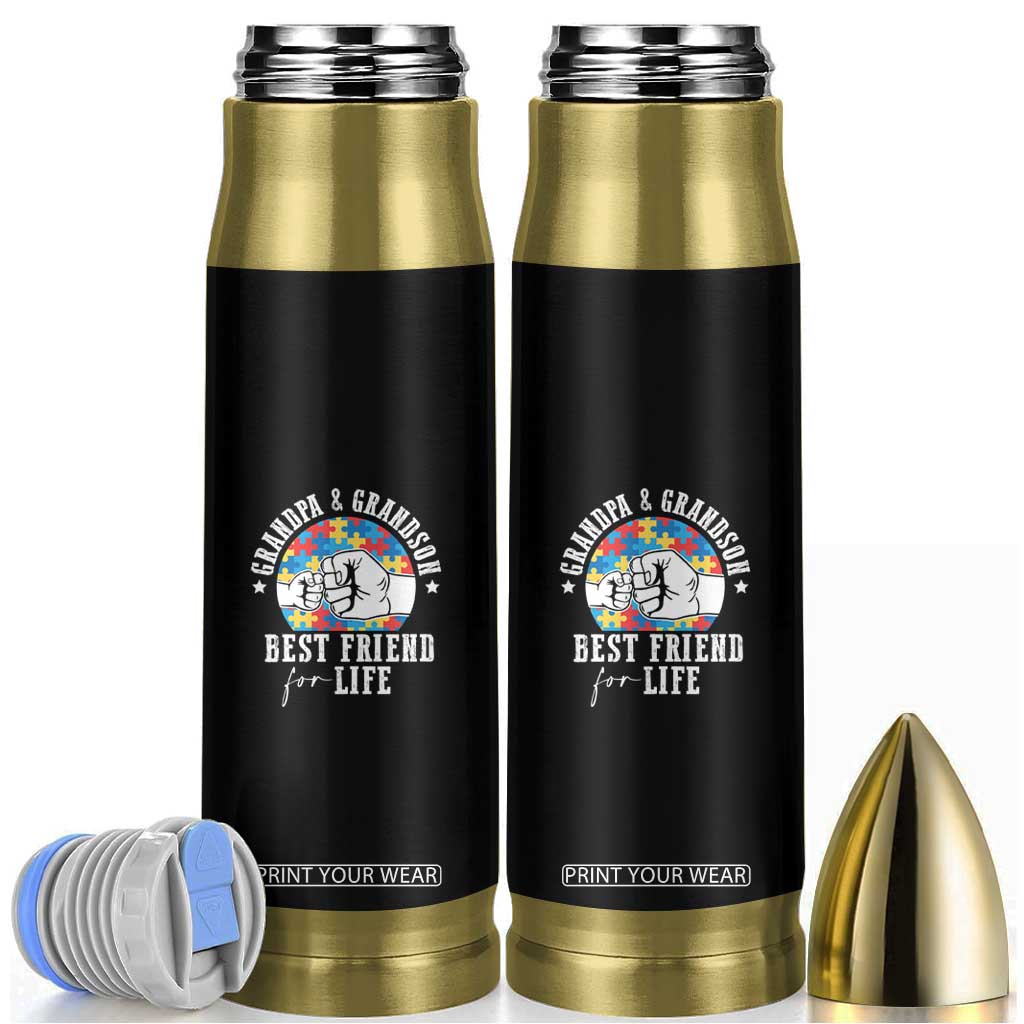 Autism Awareness Bullet Tumbler Grandpa Grandson Best Friend For Life Father's Day TS09 Black Print Your Wear