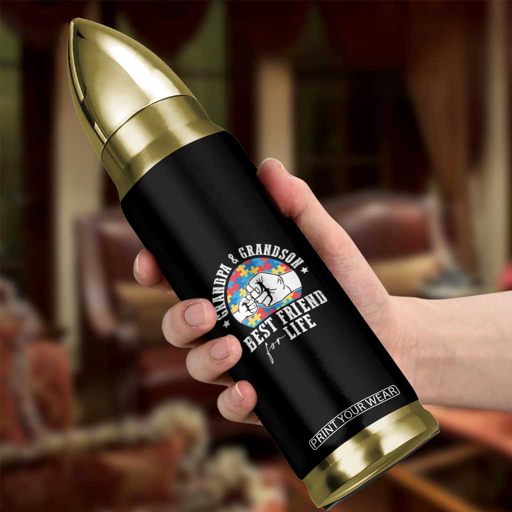 Autism Awareness Bullet Tumbler Grandpa Grandson Best Friend For Life Father's Day TS09 Print Your Wear