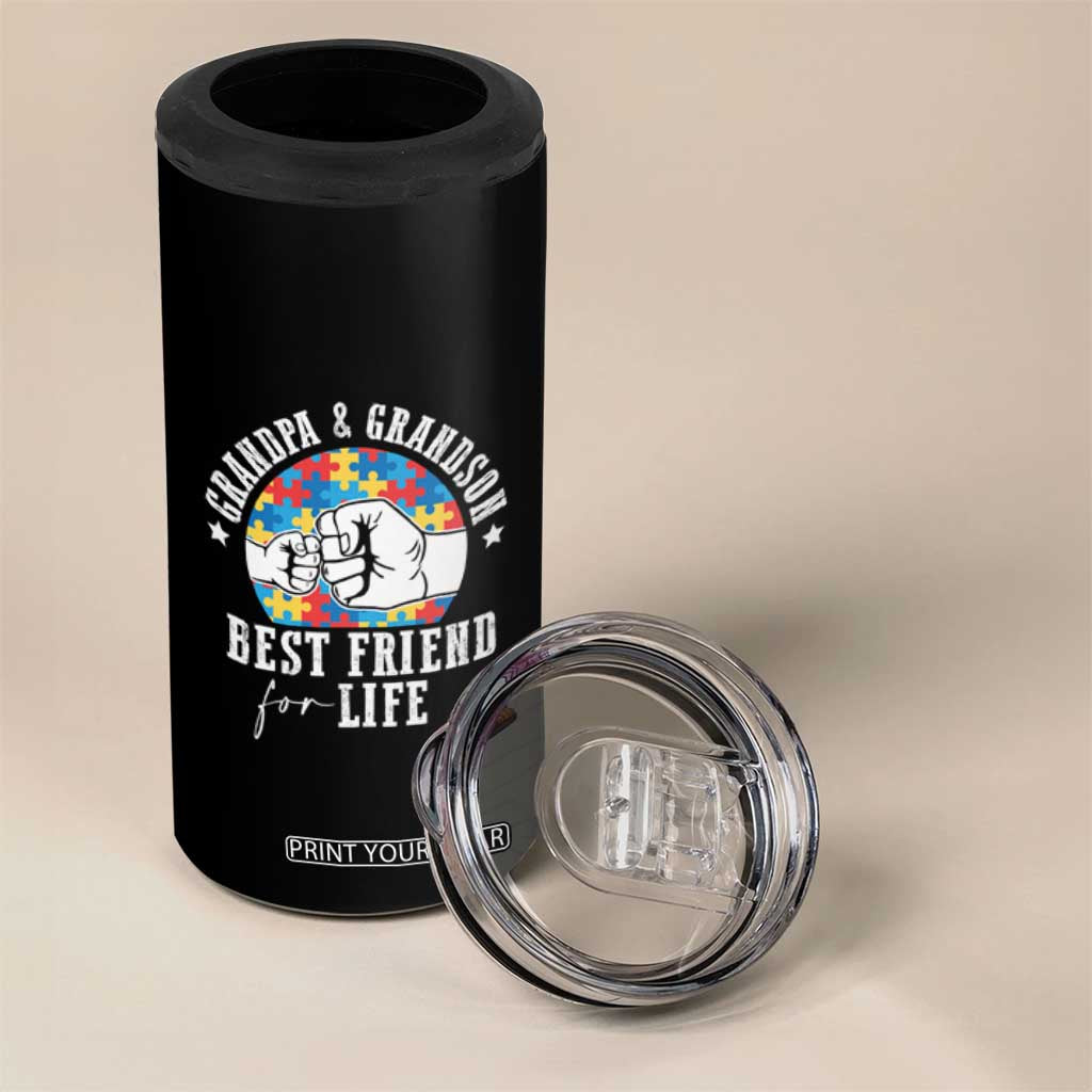 Autism Awareness 4 in 1 Can Cooler Tumbler Grandpa Grandson Best Friend For Life Father's Day TS09 Print Your Wear