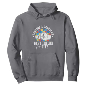 Autism Awareness Hoodie Grandpa Grandson Best Friend For Life Father's Day TS09 Charcoal Print Your Wear