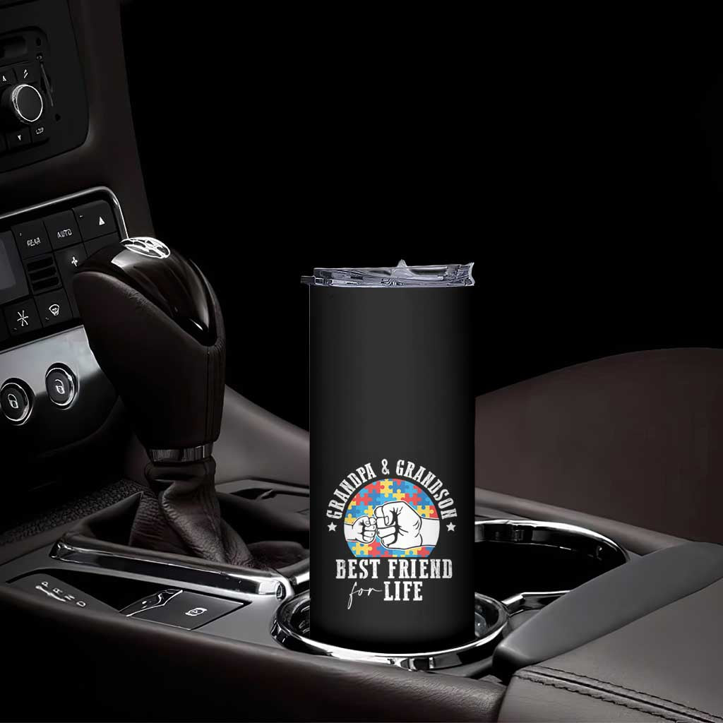 Autism Awareness Skinny Tumbler Grandpa Grandson Best Friend For Life Father's Day TS09 Print Your Wear