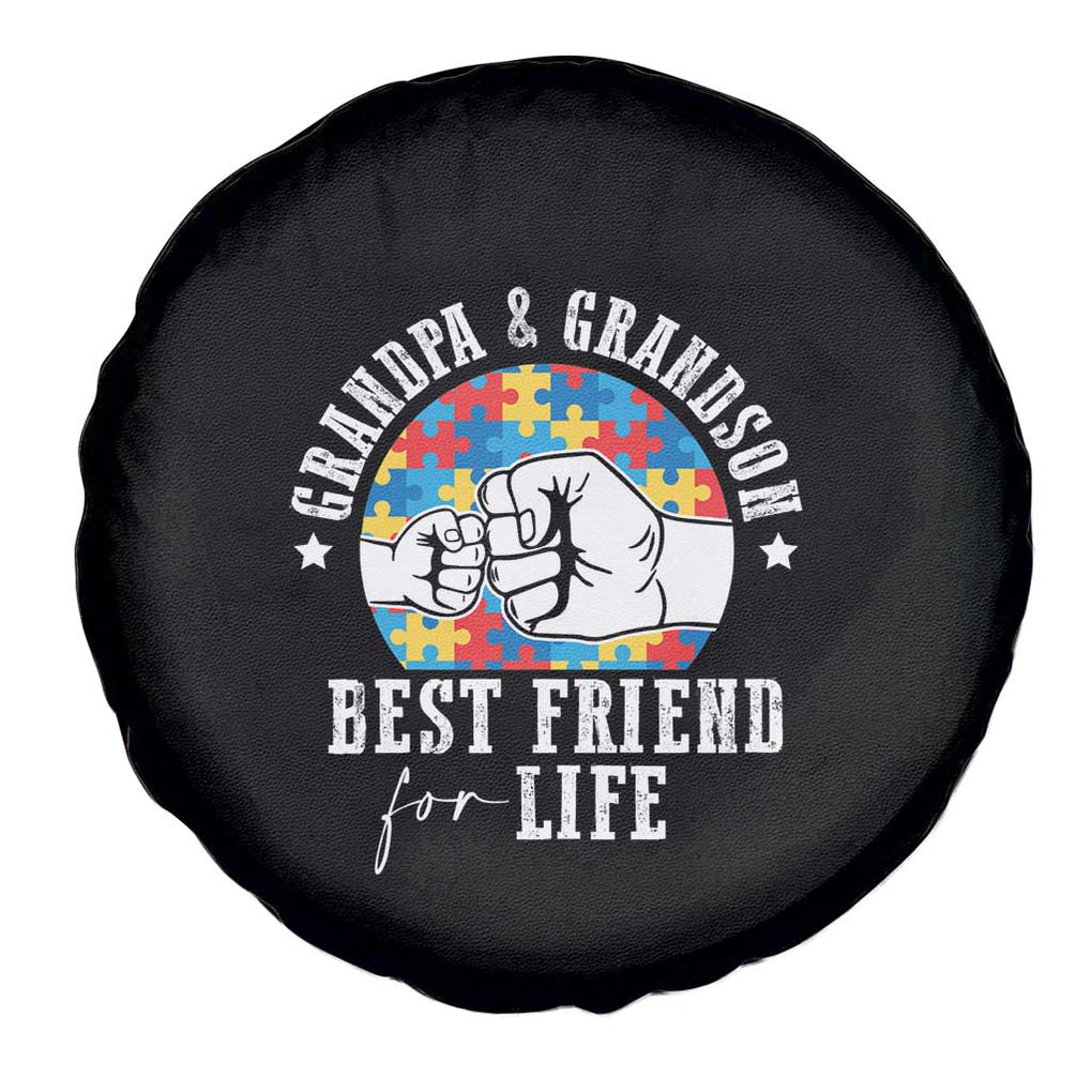 Autism Awareness Spare Tire Cover Grandpa Grandson Best Friend For Life Father's Day TS09 Print Your Wear