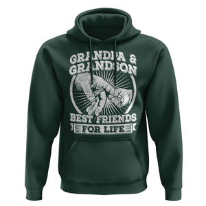 Father's Day Hoodie Grandpa Grandson Best Friend for Life TS09 Dark Forest Green Print Your Wear