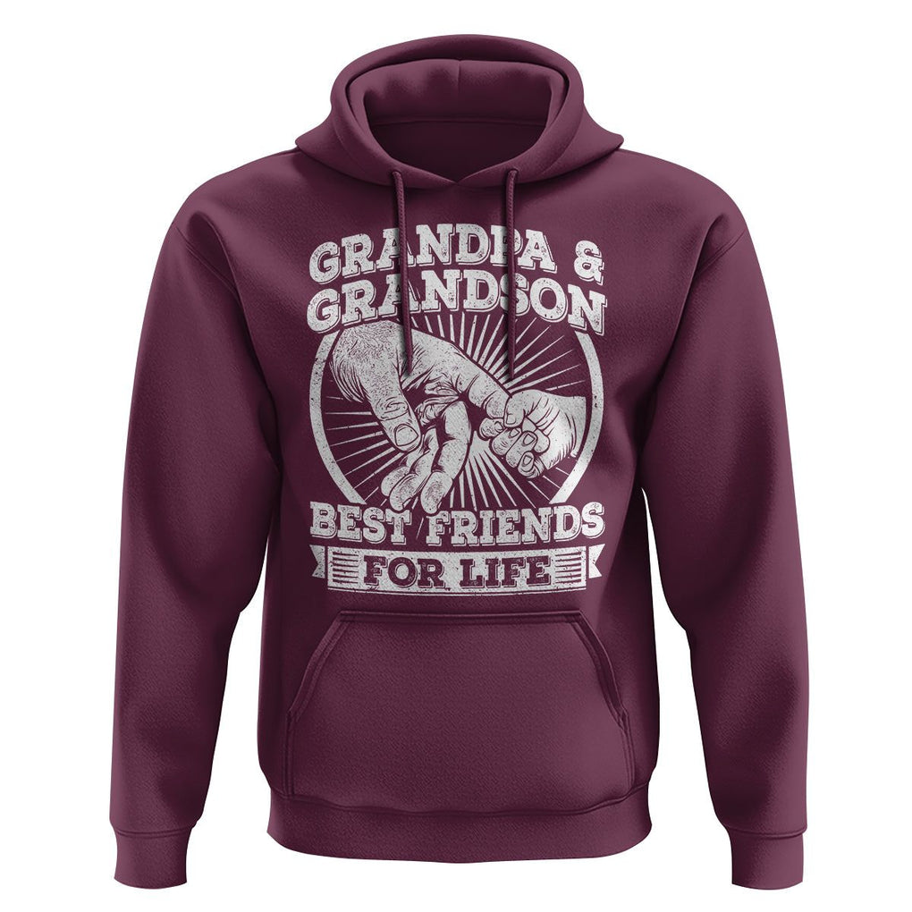 Father's Day Hoodie Grandpa Grandson Best Friend for Life TS09 Maroon Print Your Wear