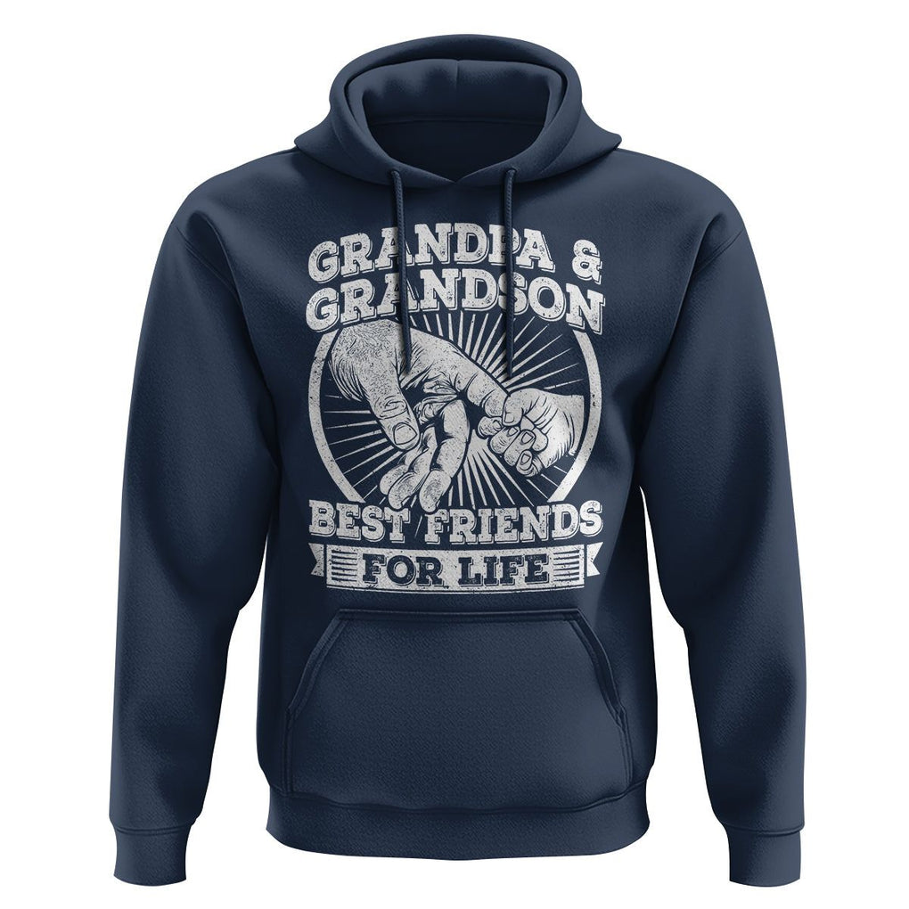 Father's Day Hoodie Grandpa Grandson Best Friend for Life TS09 Navy Print Your Wear