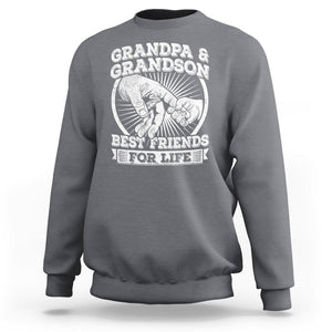 Father's Day Sweatshirt Grandpa Grandson Best Friend for Life TS09 Charcoal Print Your Wear