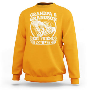 Father's Day Sweatshirt Grandpa Grandson Best Friend for Life TS09 Gold Print Your Wear