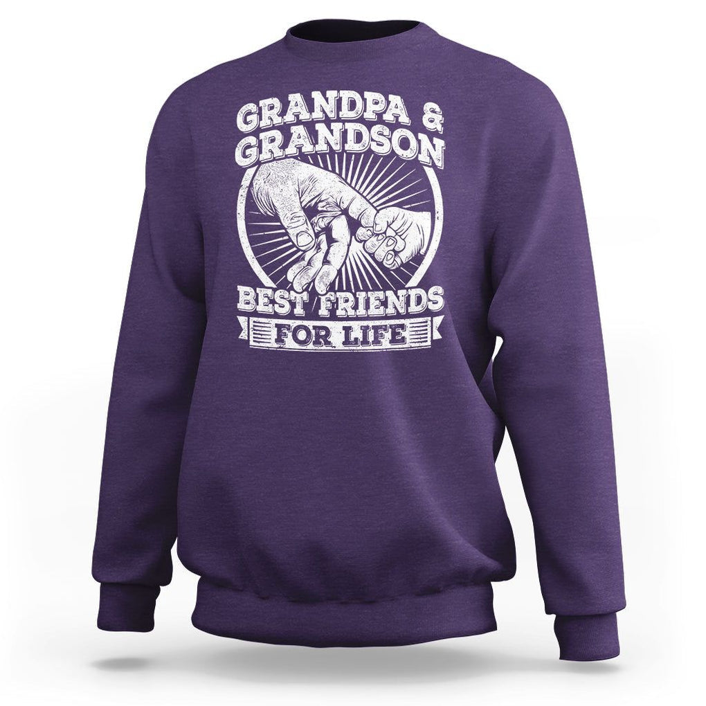 Father's Day Sweatshirt Grandpa Grandson Best Friend for Life TS09 Purple Print Your Wear