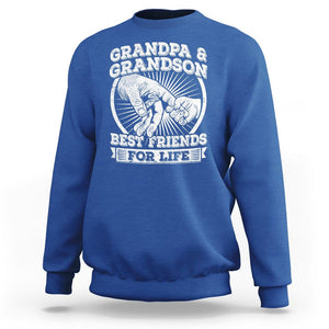Father's Day Sweatshirt Grandpa Grandson Best Friend for Life TS09 Royal Blue Print Your Wear